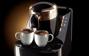 PREPARING TURKISH COFFEE WITH COFFEE MACHINE