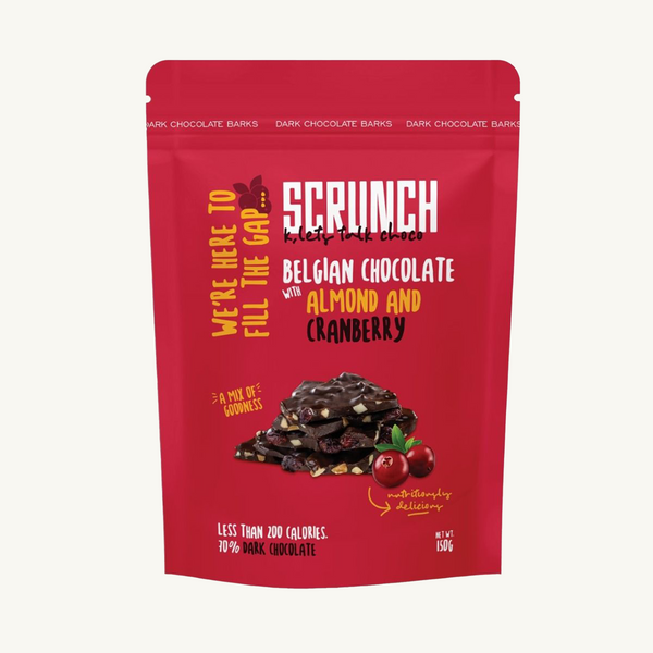 SCRUNCH Belgian Chocolate with Almond & Cranberry